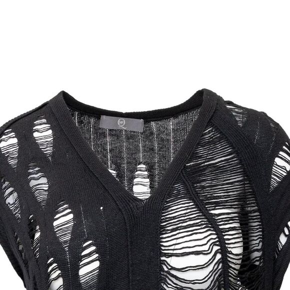 Pre Loved Alexander Mcqueen Vintage Distressed Knit Short Sleeve Pullover Women - Picture 3 of 6